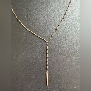 Thin Gold Lariat Necklace